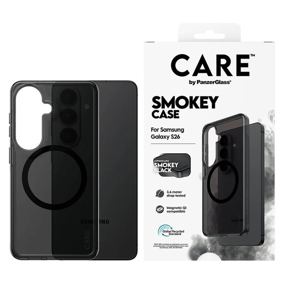 Θήκη Smokey με μαύρο QI για Samsung Galaxy S26, Μαύρο, PanzerGlass