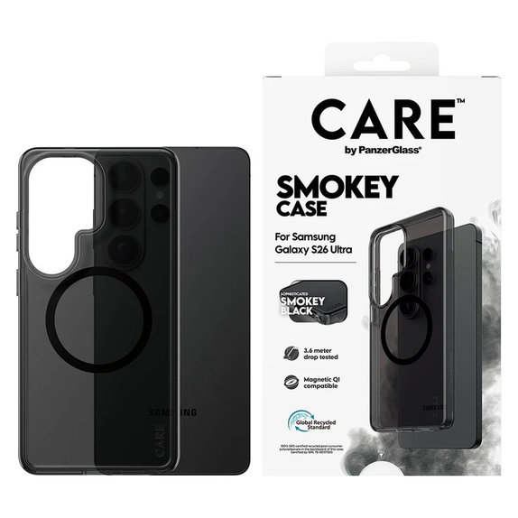 Θήκη Smokey με μαύρο QI για Samsung Galaxy S26 Ultra, Μαύρο, PanzerGlass