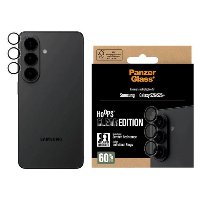 Προστατευτικό καλύμματος φακού Hoops για Samsung S26/S26+, Διαφανές, PanzerGlass