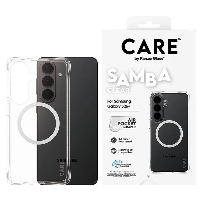 Θήκη Samba με λευκό QI για Samsung Galaxy S26+, Διάφανο, PanzerGlass