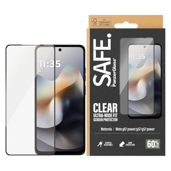 Σκληρυμένο γυαλί UWF για Motorola Moto G57 Power 5G, Μαύρο, PanzerGlass