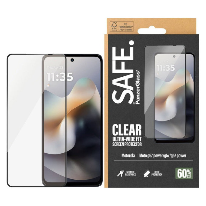 Σκληρυμένο γυαλί UWF για Motorola Moto G57 Power 5G, Μαύρο, PanzerGlass