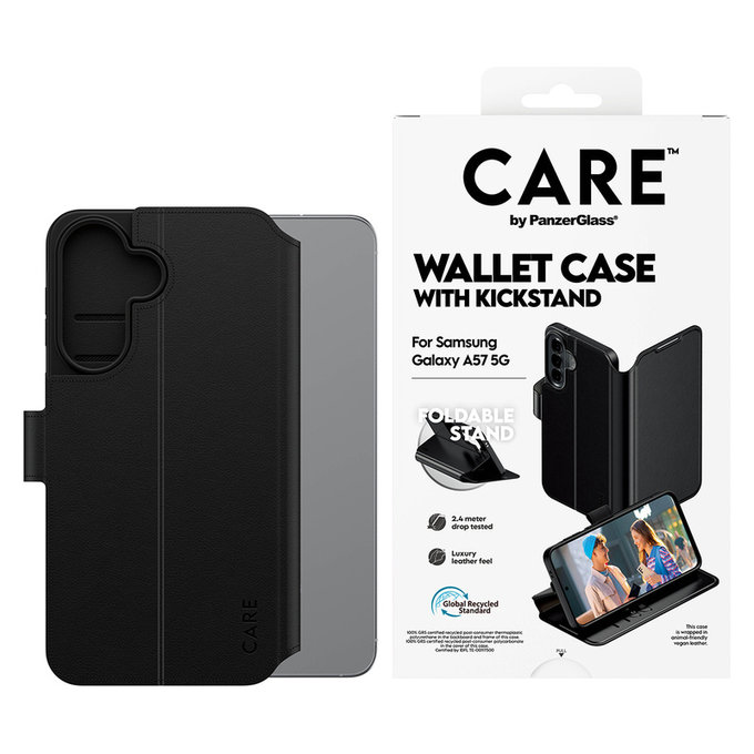 Θήκη Wallet Kickstand για Samsung Galaxy A57, Μαύρο, PanzerGlass