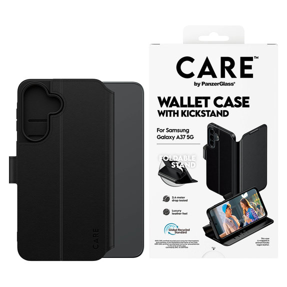 Θήκη Wallet Kickstand για Samsung Galaxy A37, Μαύρο, PanzerGlass