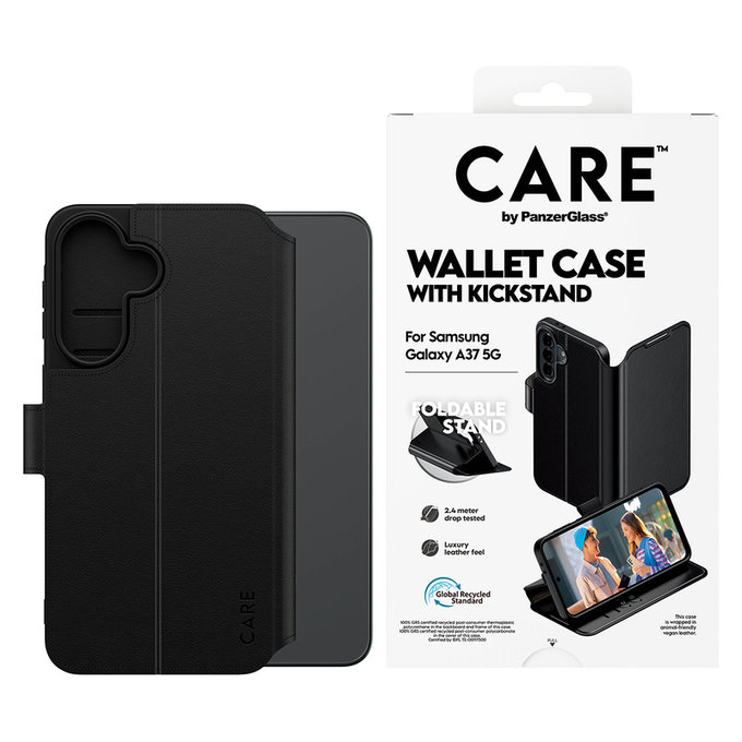 Θήκη Wallet Kickstand για Samsung Galaxy A37, Μαύρο, PanzerGlass