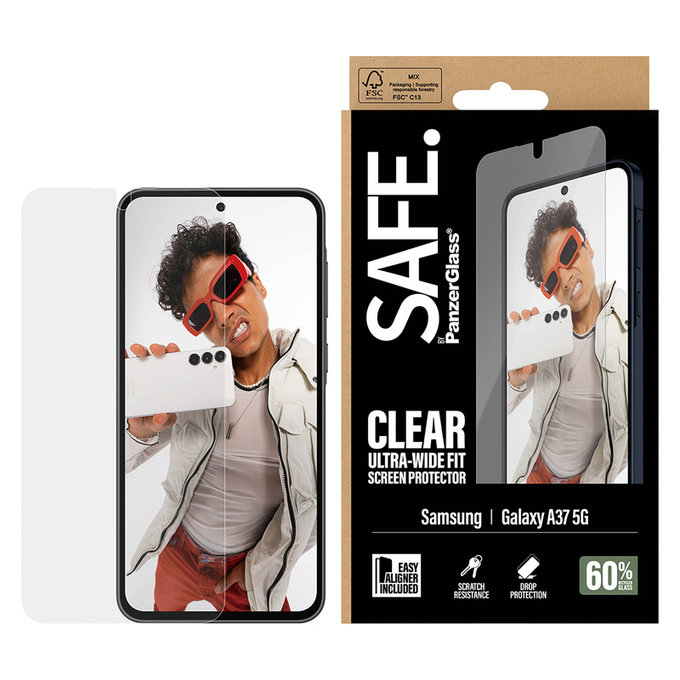 Σκληρυμένο γυαλί UWF με εφαρμογέα για Samsung Galaxy A37, Διάφανο, SAFE by PanzerGlass
