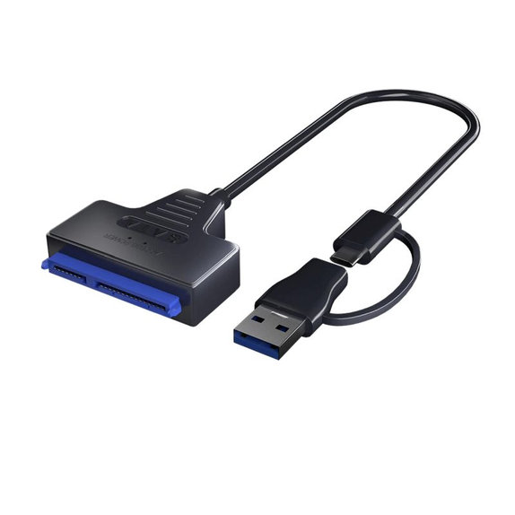 Αντάπτορας USB 3.0 / USB-C σε SATA για HDD/SSD 2.5" και 3.5", με τροφοδοτικό