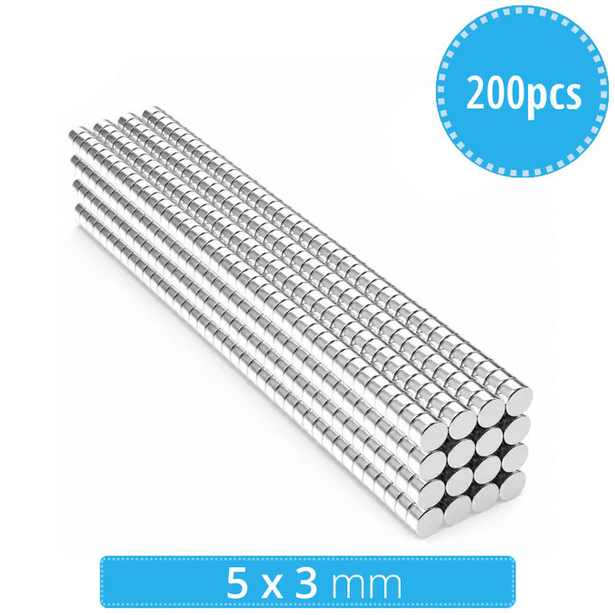 Κυλινδρικός μαγνήτης νεοδυμίου N35, 5 x 3mm, 200 τεμ.