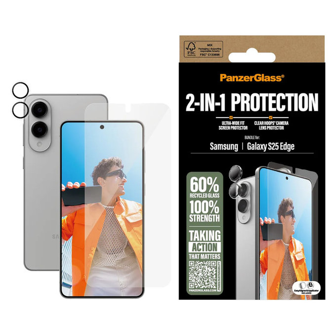 Bundle 2 σε 1 για Samsung Galaxy S25 Edge, PanzerGlass