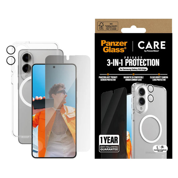 Bundle 3 σε 1 Privacy για Samsung Galaxy S25 Edge, PanzerGlass