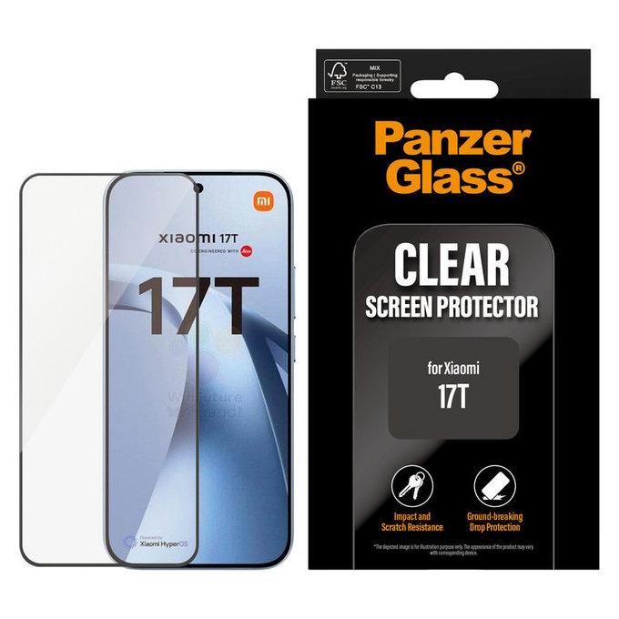 Σκληρυμένο γυαλί UWF για Xiaomi 17T, Μαύρο, PanzerGlass