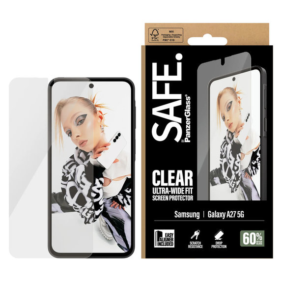 Σκληρυμένο γυαλί UWF με εφαρμογέα για Samsung Galaxy A27, Διάφανο, SAFE by PanzerGlass