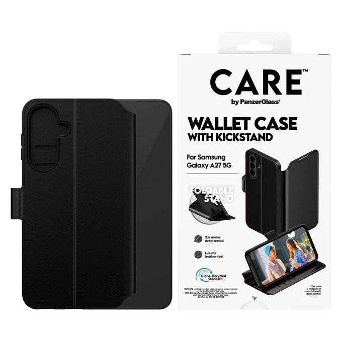 Θήκη Wallet Kickstand για Samsung Galaxy A27, Μαύρο, PanzerGlass