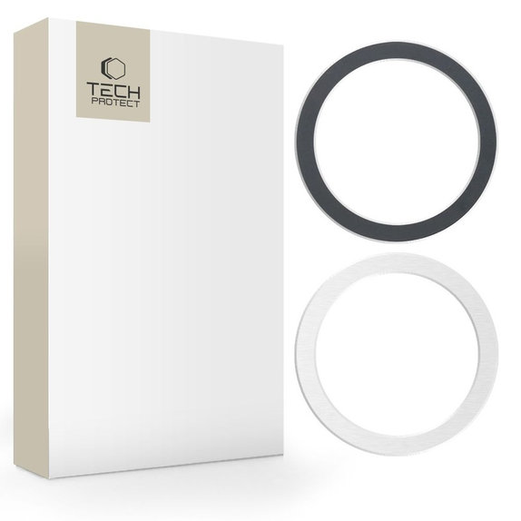 Μαγνητικός δακτύλιος MagSafe MagMat MagSafe 2-PACK Black &, ασημί, Tech-Protect