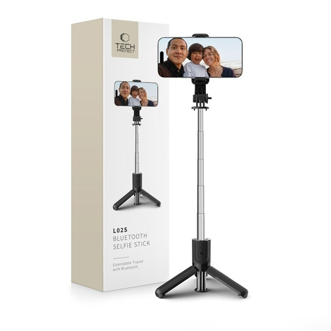 Selfie stick με τρίποδο L02S, μαύρη, Tech-Protect