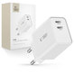 Φορτιστής δικτύου C35W 2-PORT PD 35W, λευκή, Tech-Protect