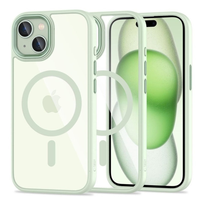 Θήκη MagMat MagSafe για iPhone 15, πράσινη/διάφανη, Tech-Protect