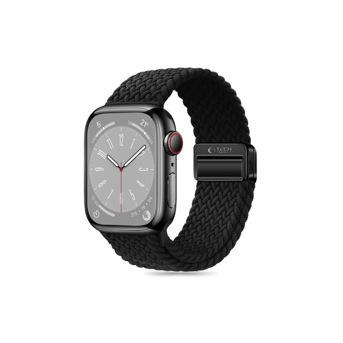Λουράκι Nylonmag για Apple Watch 8 / 9 / 10 / 11 / SE / Ultra (44 / 45 / 46 / 49 mm), μαύρη, Tech-Protect