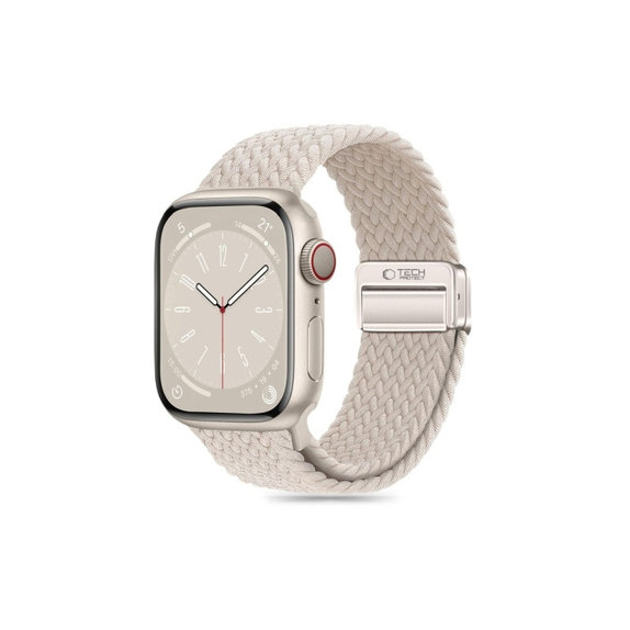 Λουράκι Nylonmag για Apple Watch 8 / 9 / 10 / 11 / SE (40 / 41 / 42 mm), Natural Titanium, Tech-Protect