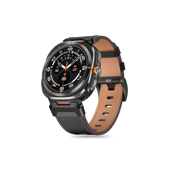 Λουράκι Delta Pro για Samsung Watch Ultra 1 / 2 2024-2026 (47 mm) Leather, μαύρη, Tech-Protect
