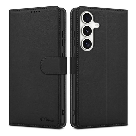 Θήκη Wallet για Samsung S25, μαύρη, Tech-Protect