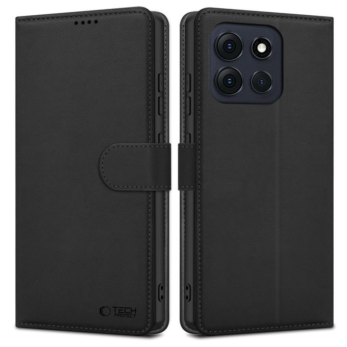 Θήκη Wallet για Motorola Moto G56 5G, μαύρη, Tech-Protect