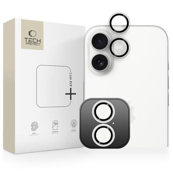Προστασία κάμερας Camring Fit+ για iPhone 16 / 16 Plus / 17, διάφανη, Tech-Protect