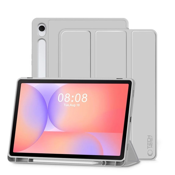Θήκη Sc Pen για Samsung Tab S9 11.0 / S9 FE / S10 FE / S10 Lite 10.9 X710 / X716B / X510 / X516B / X520 / X526 / X400 / X406B, γκρι, Tech-Protect