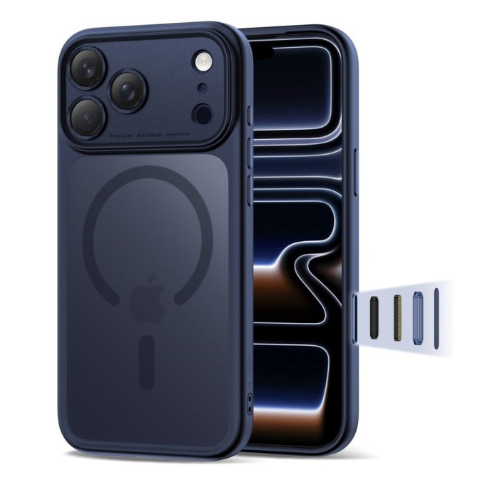 Θήκη MagPeak MagSafe CC για iPhone 17 Pro, Matte Deep Blue, Tech-Protect