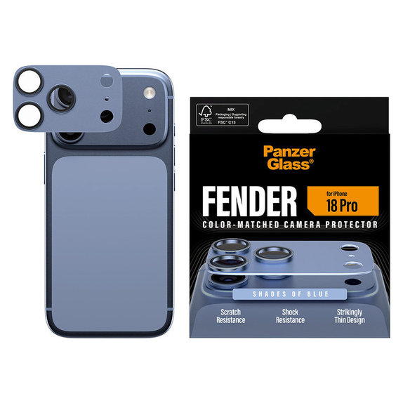 Προστατευτικό καλύμματος φακού Fender για iPhone 18 Pro, Italian Blue, PanzerGlass