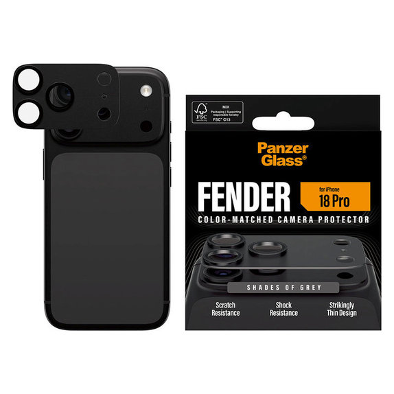 Προστατευτικό καλύμματος φακού Fender για iPhone 18 Pro, Shades of Grey, PanzerGlass