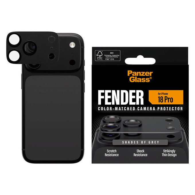 Προστατευτικό καλύμματος φακού Fender για iPhone 18 Pro, Shades of Grey, PanzerGlass