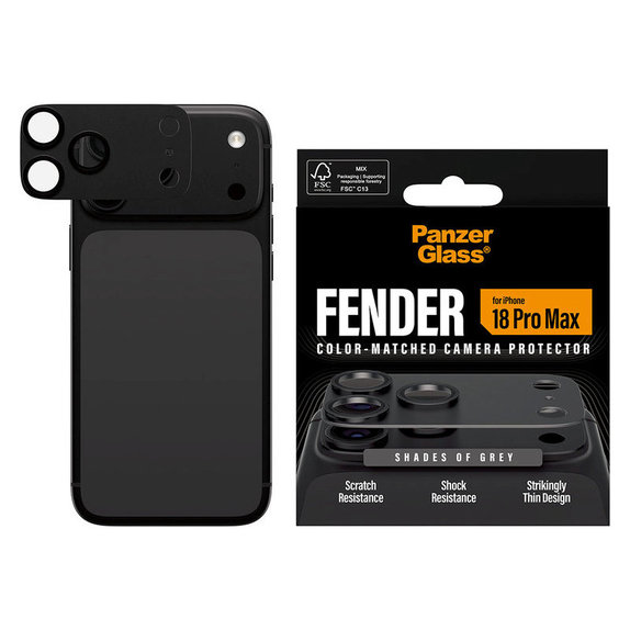 Προστατευτικό καλύμματος φακού Fender για iPhone 18 Pro Max, Shades of Grey, PanzerGlass