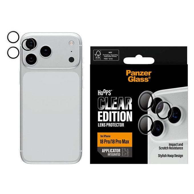 Προστατευτικό φακού κάμερας Hoops για iPhone 18 Pro/18 Pro Max, Διάφανο, PanzerGlass