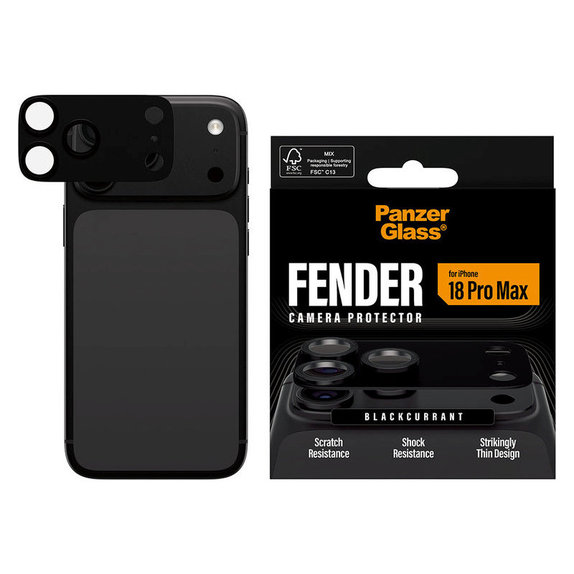 Προστατευτικό καλύμματος φακού Fender για iPhone 18 Pro Max, Black Currant Currant, PanzerGlass
