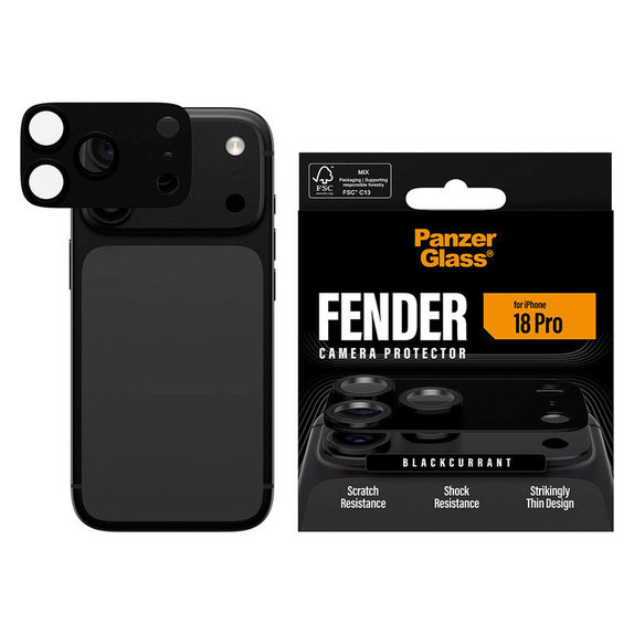Προστατευτικό καλύμματος φακού Fender για iPhone 18 Pro, Black Currant Currant, PanzerGlass