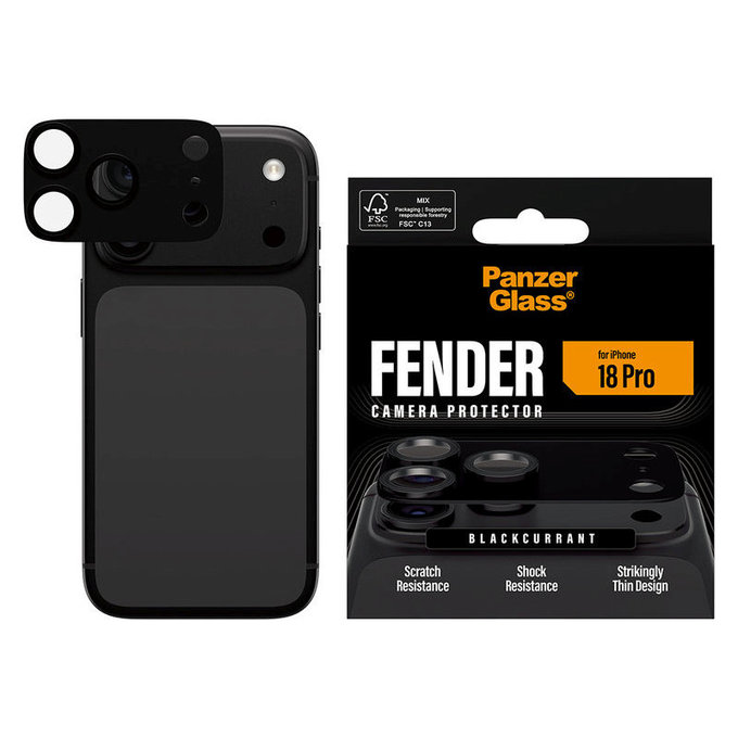 Προστατευτικό καλύμματος φακού Fender για iPhone 18 Pro, Black Currant Currant, PanzerGlass