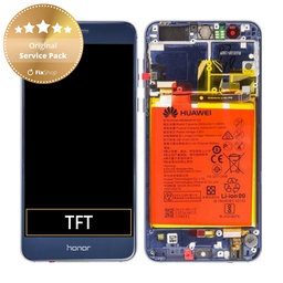 OLED/LCD Display Assembly με Battery για Huawei Honor 8 | 02350USN | 02350USM | Sapphire Blue | Service Pack