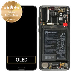 OLED/LCD Display Assembly με Battery για Huawei P20 Pro | CLT-L29 | CLT-L09 | 02351WQK | Μαύρο, Black | Service Pack