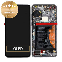 OLED/LCD Display Assembly με Battery για + Fingerprint Sensor Huawei P40 | 02353MFA | Μαύρο, Black | Service Pack
