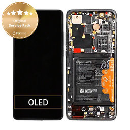 OLED/LCD Display Assembly με Battery για + Fingerprint Sensor Huawei P40 Pro Plus | 02353RVJ | Ceramic Black | Service Pack