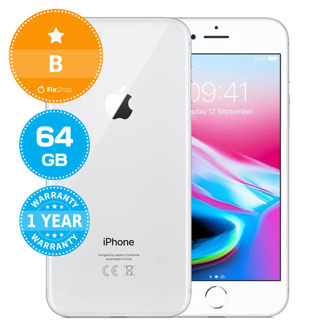 Apple iPhone 8 Silver 64GB B Ανακατασκευασμένο