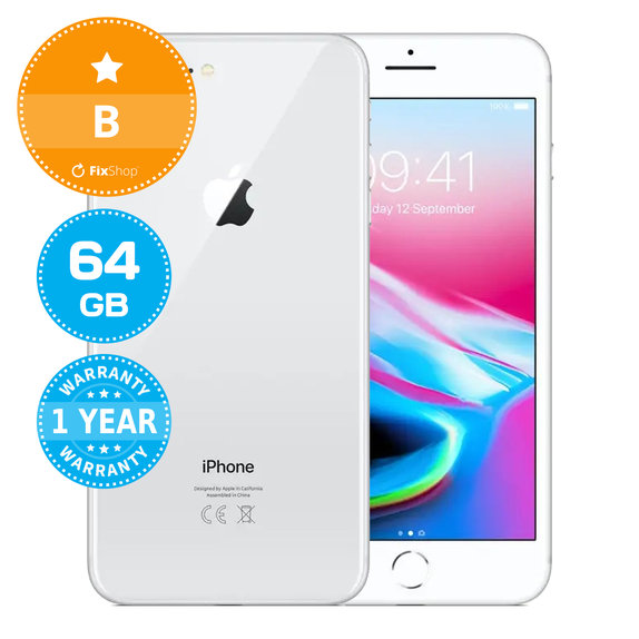 Apple iPhone 8 Plus Silver 64GB B Ανακατασκευασμένο