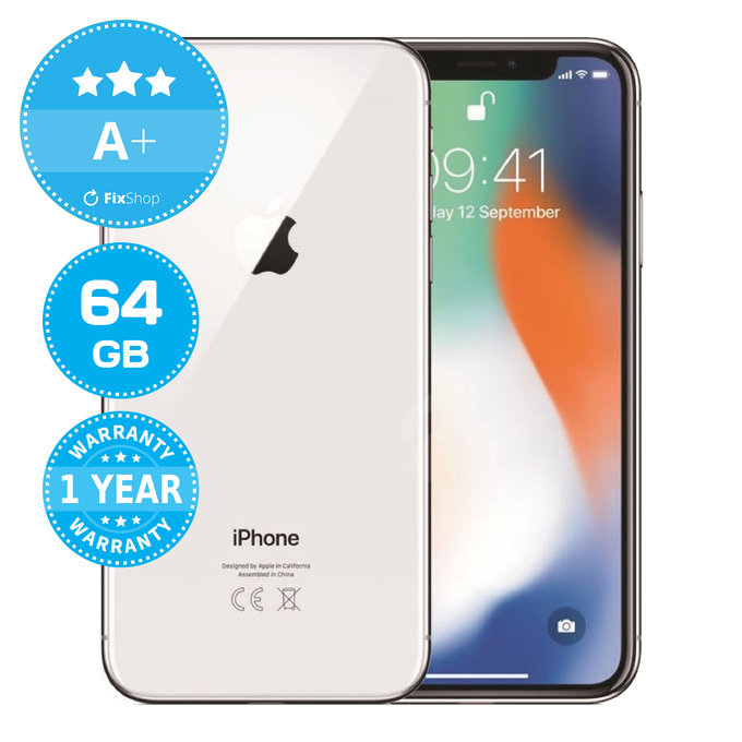 Apple iPhone X Silver 64GB A+ Ανακατασκευασμένο