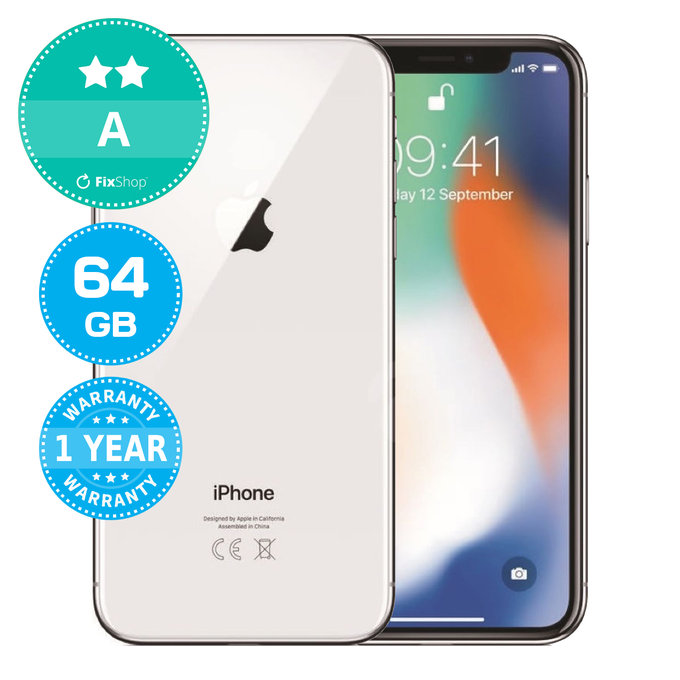 Apple iPhone X Silver 64GB A Ανακατασκευασμένο