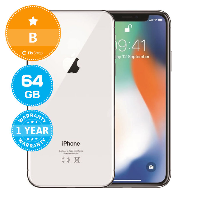 Apple iPhone X Silver 64GB B Ανακατασκευασμένο