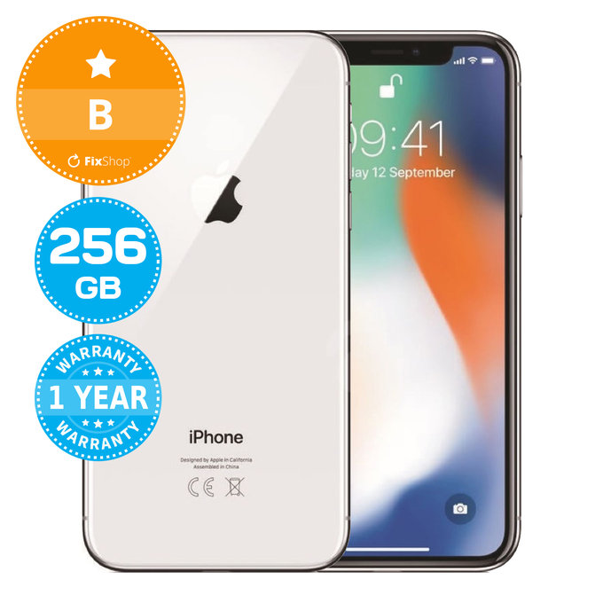 Apple iPhone X Silver 256GB B Ανακατασκευασμένο