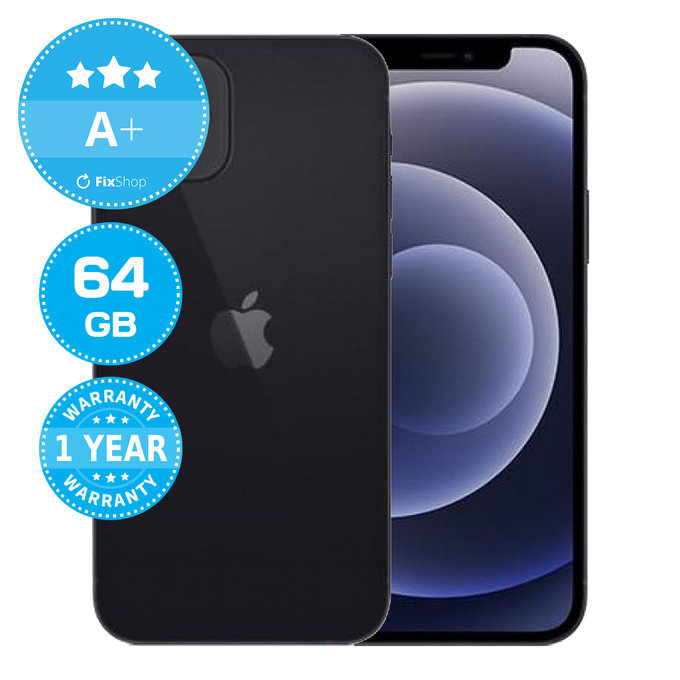 Apple iPhone 12 Black 64GB A+ Ανακατασκευασμένο
