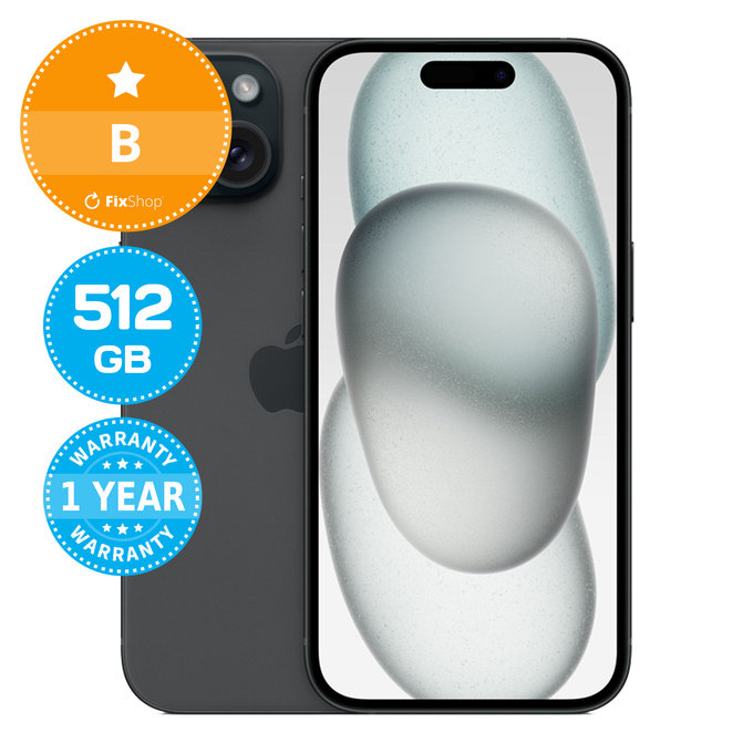 Apple iPhone 15 Black 512GB B Ανακατασκευασμένο