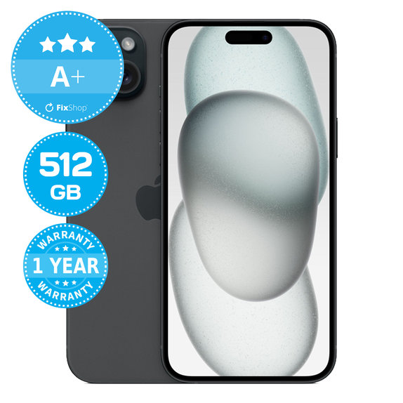 Apple iPhone 15 Plus Black 512GB A+ Ανακατασκευασμένο